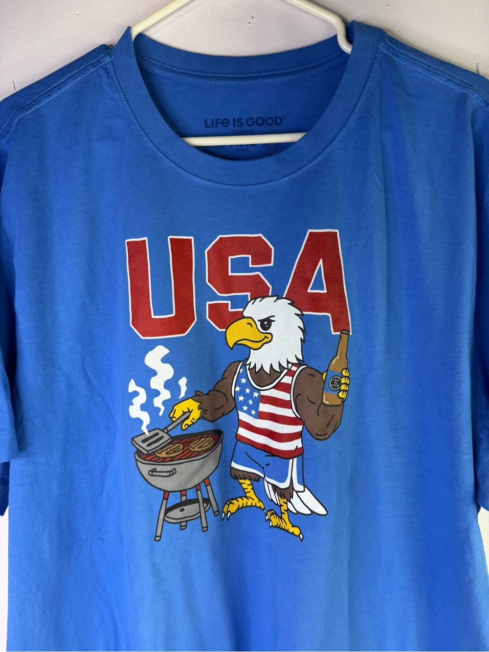 Life Is Good Men's XXL USA Eagle Grilling Crusher Tee - Picture 2 of 4